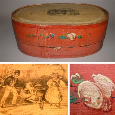Lot 682 - Painted Oval Bride's Box