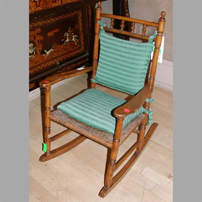 Lot 397 - Provincial Georgian Style Elm Child's Rocking...