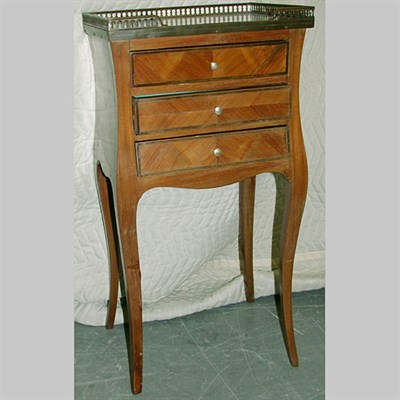Lot 550 - Two Louis XV Style Marble Top Mahogany...