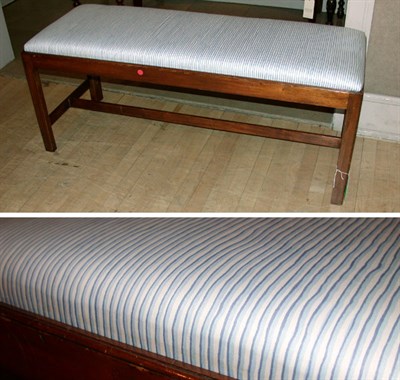 Lot 346 - George III Style Upholstered Mahogany Bench