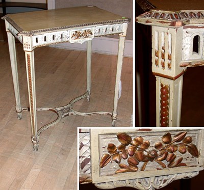Lot 259 - Pair of Louis XVI Style Painted Side Tables