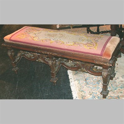 Lot 164 - Renaissance Revival Parcel Gilt Needlepoint...