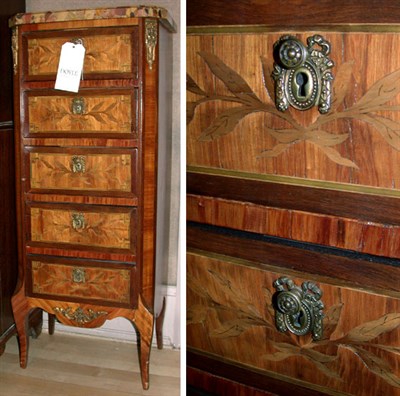 Lot 288 - Pair of Louis XVI Style Marble Top Inlaid...