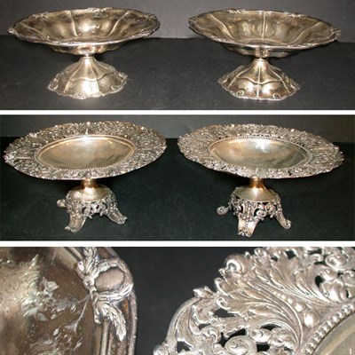 Lot 400 - Two Pairs of Sterling Silver Compotes Total...