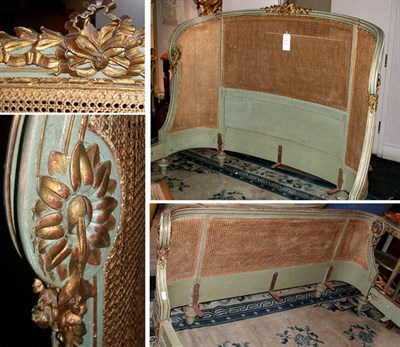 Lot 230 - Louis XVI Style Painted and Caned Bed
