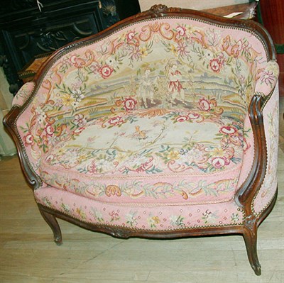 Lot 154 - Louis XV Style Needlepoint Upholstered Walnut...