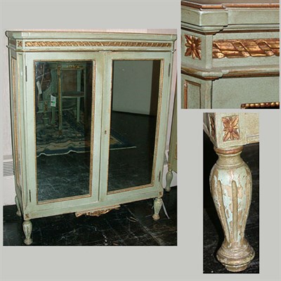 Lot 226 - Louis XVI Style Painted Mirrored Side Cabinet