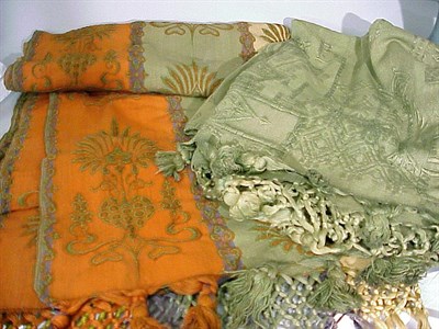Lot 512 - Two Pairs of Victorian Portieres Each of...