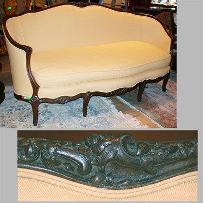 Lot 571 - Louis XV Style Upholstered Walnut Settee