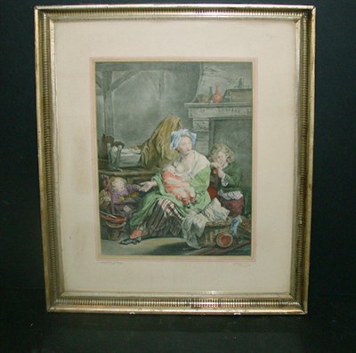 Lot 123 - After Jean Baptise Greuze MOTHER AND CHILDREN]...