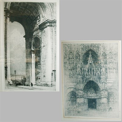 Lot 127 - Mortimer Mempes [VIEW OF CATHEDRAL] Drypoint,...