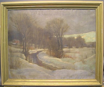 Lot 5 - American School 20th Century WINTER LANDSCAPE...