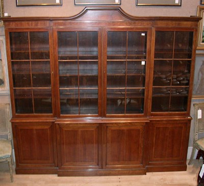 Lot 355 - George III Style Mahogany Breakfront Bookcase...
