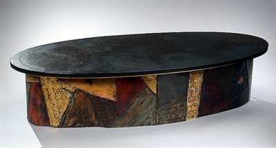 Lot 141 - Welded Metal and Slate Low Table Designed by...