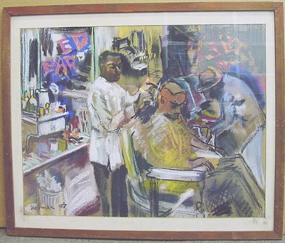 Lot 80 - Leo Rosmer American, b. 1905 EDDIE'S BARBER...