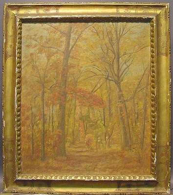 Lot 49 - Attributed to Max Kuehne FOREST INTERIOR Oil...