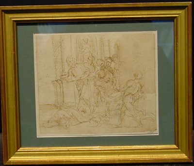 Lot 16 - Bolognese School 17th Century PLACING PLAGUE...