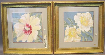 Lot 35 - 20th Century School TROPICAL FLOWERS: TWO Each...