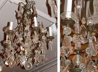 Lot 426 - Louis XV Style Patinated-Metal and Cut Glass...