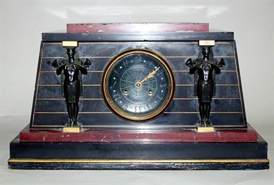 Lot 611 - French Egyptian Revival Marble Mantel Clock In...