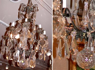 Lot 549 - Louis XV Style Patinated-Metal and Cut Glass...