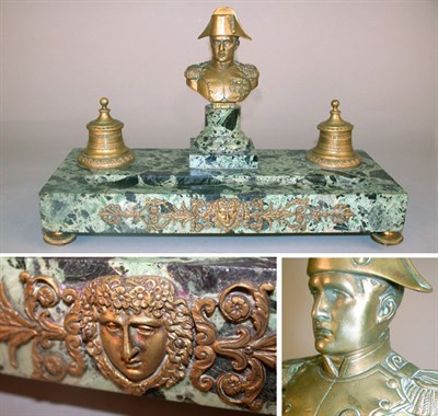 Lot 587 - Empire Style Bronze and Marble Standish