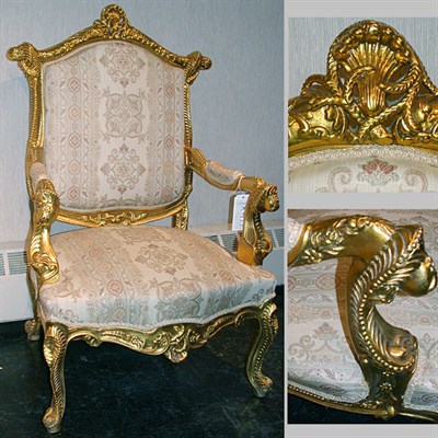 Lot 172 - Pair of Rococo Style Gilt Carved Wood...