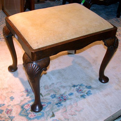 Lot 556 - George I Style Upholstered Walnut Stool
