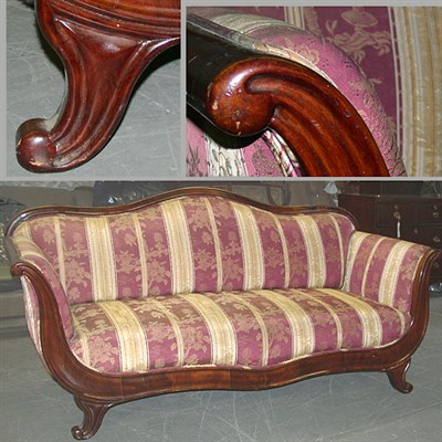 Lot 172 - Restauration Style Upholstered Mahogany Settee