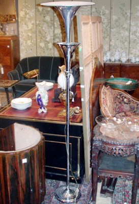 Lot 287 - Art Deco Polished Metal Torchere With a fluted...