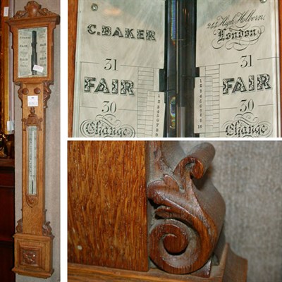 Lot 480 - Victorian Oak Barometer