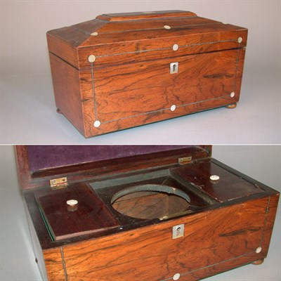 Lot 544 - Regency Style Mother-of-Pearl Inlaid Rosewood...