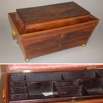 Lot 384 - Victorian Yewwood Sewing Box