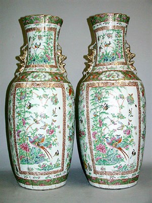 Lot 399 - Pair of Chinese Celadon Porcelain Vases Of...