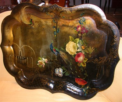 Lot 699 - Victorian Tole Painted Tray