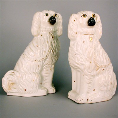 Lot 360 - Pair of Staffordshire Pottery Dogs