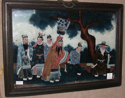 Lot 262 - Chinese Reverse Painting on Glass of Figures...