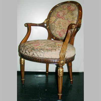 Lot 179 - George III Style Parcel Gilt Mahogany...
