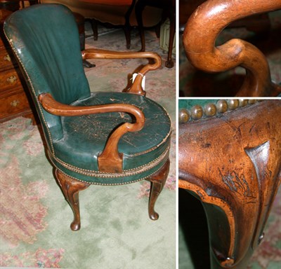 Lot 578 - George III Style Leather Upholstered Mahogany...