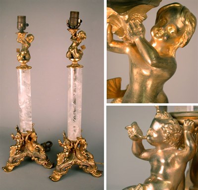 Lot 357 - Pair of Louis XV Style Gilt-Metal and Rock...