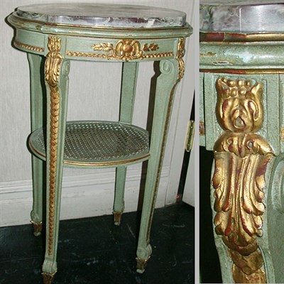 Lot 223 - Group of Three Louis XVI Style Marble Top...