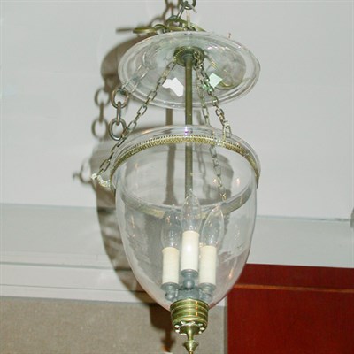 Lot 497 - Set of Four Georgian Style Three-Light Bell...