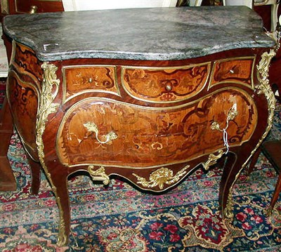 Lot 437 - Louis XV Style Gilt-Bronze Mounted Inlaid...