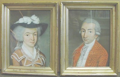 Lot 27 - German School 18th Century PORTRAITS OF...