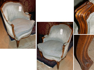 Lot 378 - Pair of Louis XV Style Upholstered Walnut...