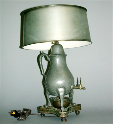 Lot 572 - Continental Pewter Hot Water Urn Mounted as a...