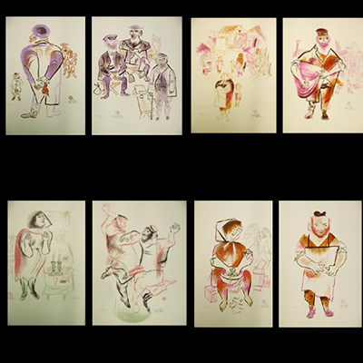 Lot 226 - William Gropper SHTETL SERIES Complete set of...