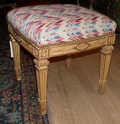 Lot 610 - Louis XVI Style Gilt-Wood Stool