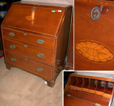 Lot 455 - Georgian Style Marble Top Mahogany Slant-Front...