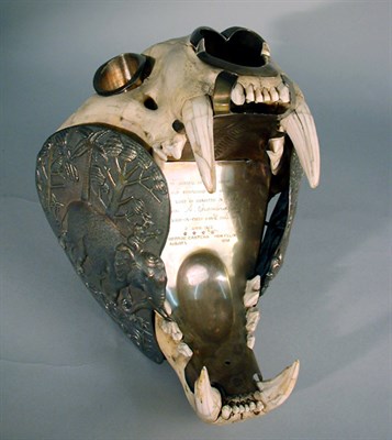 Lot 568 - Thailand Silver Mounted Tiger Head Smoking...